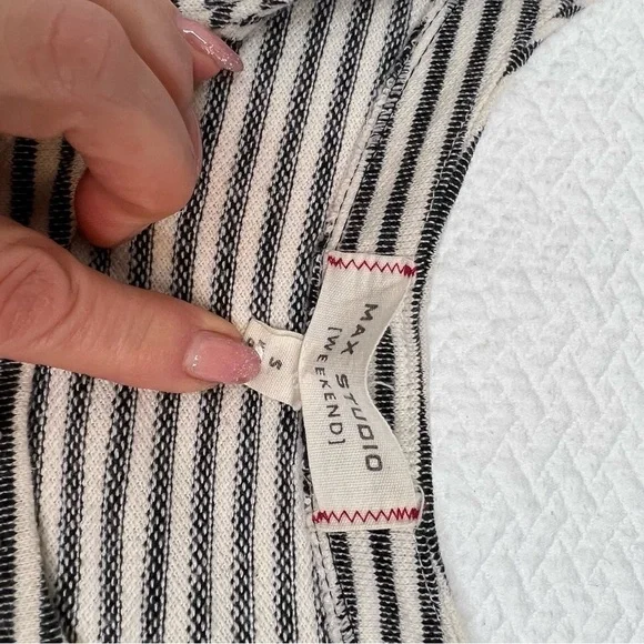 MAX Studio Striped Short Sleeve T-Shirt Dress Size S - Picture 9 of 11